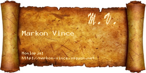 Markon Vince névjegykártya